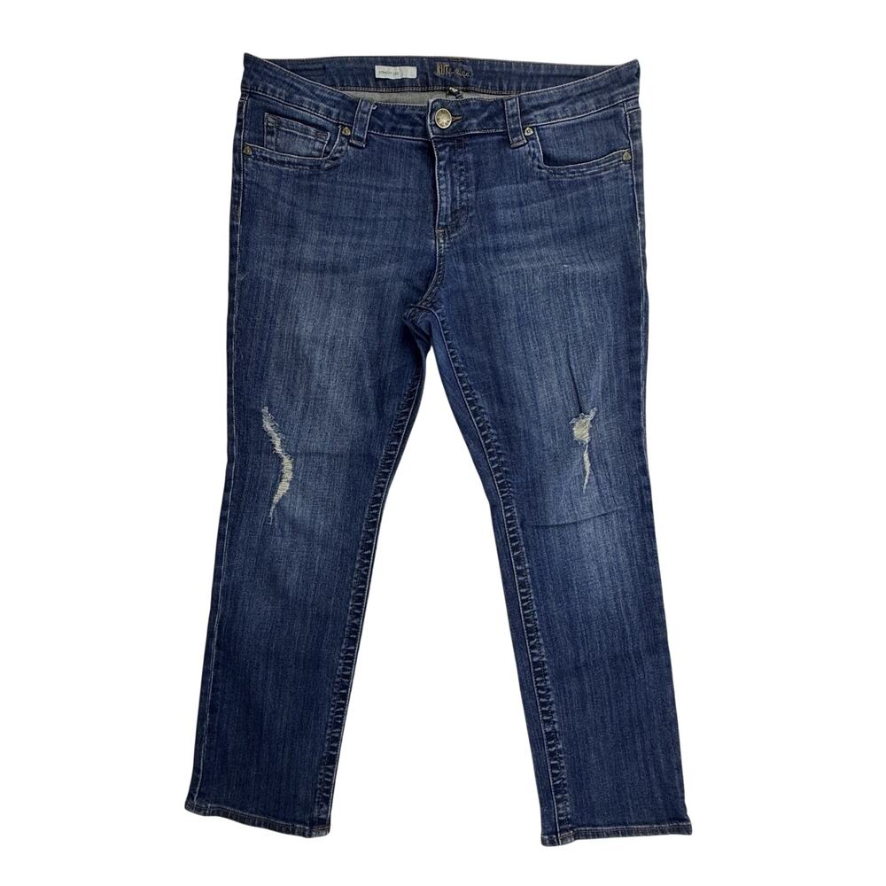 KUT from the Kloth Jeans Woman’s 14P Straight Leg Medium Wash Distressed